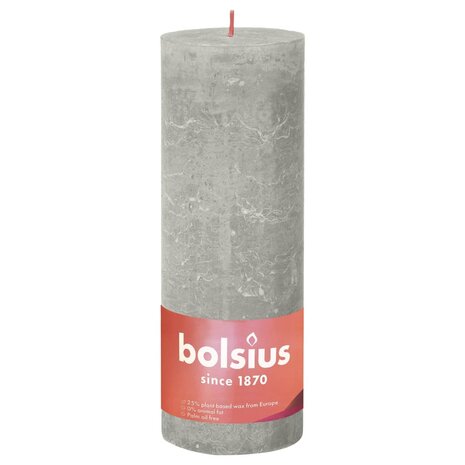 Bolsius Stompkaarsen Shine 4 st rustiek 190x68 mm zandgrijs 2