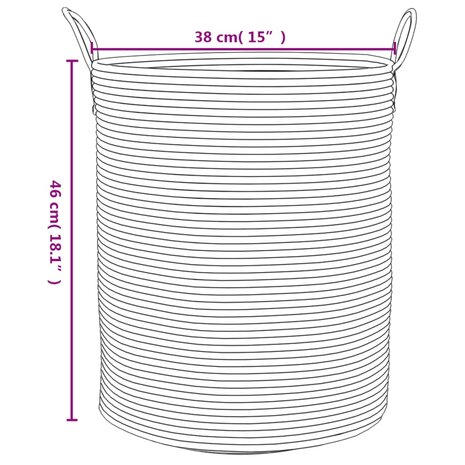 Opbergmand Ø 38x46 cm katoen grijs en wit 9