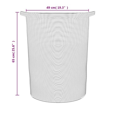Opbergmand Ø 49x65 cm katoen zwart en wit 9