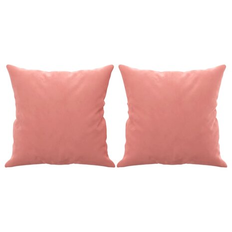 Sierkussens 2 st 40x40 cm fluweel roze 2