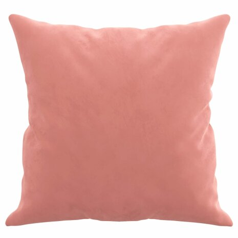 Sierkussens 2 st 40x40 cm fluweel roze 4