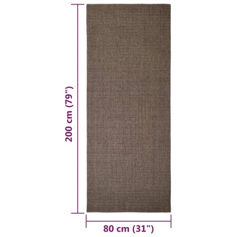 Vloerkleed 80x200 cm natuurlijk sisal bruin 7