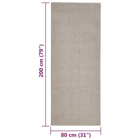 Vloerkleed 80x200 cm natuurlijk sisal zandkleurig 7