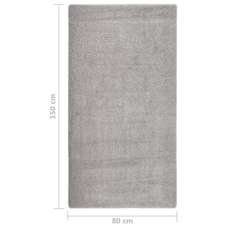 Vloerkleed shaggy anti-slip 80x150 cm lichtgrijs 5