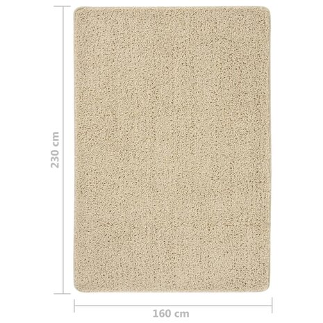 Vloerkleed shaggy anti-slip 160x230 cm crèmekleurig 5