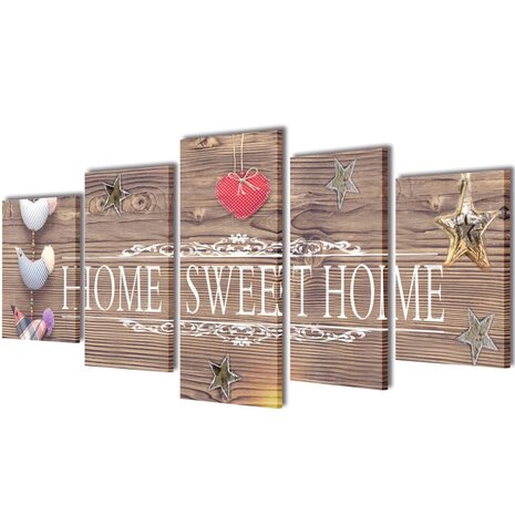 Canvas muurdruk print set home sweet home 100 x 50 cm 1