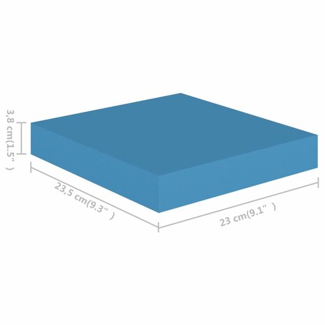 Wandschap zwevend 23x23,5x3,8 cm MDF blauw 7