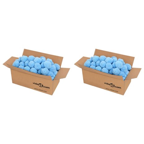 Zwembadfilterbolletjes antibacterieel 1400 g polyetheen blauw 1