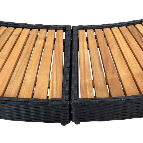 Spa-ombouw poly rattan en acaciahout zwart 7