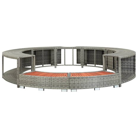 Hottub-ombouw poly rattan grijs 3