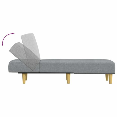 Chaise longue stof lichtgrijs 6