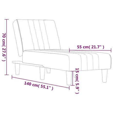 Chaise longue fluweel zwart 9