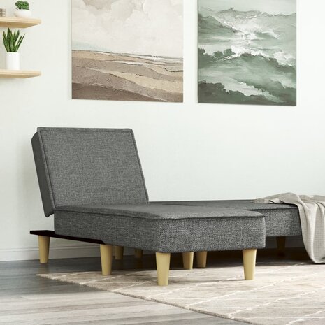 Chaise longue stof donkergrijs 1