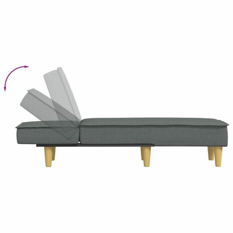 Chaise longue stof donkergrijs 6