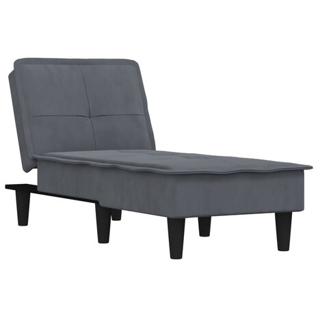 Chaise longue fluweel donkergrijs 2