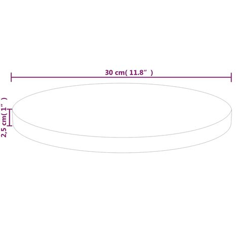 Tafelblad rond Ø30x2,5 cm onbehandeld massief eikenhout 4