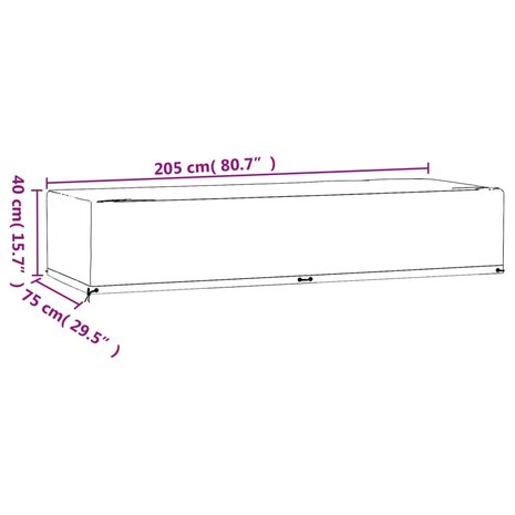 Ligbedhoezen 2 st met 12 oogjes 205x75x40 cm polyetheen 10