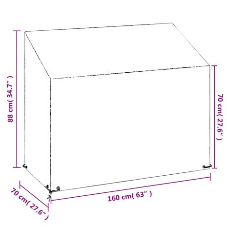 Tuinbankhoes met 8 oogjes 160x70x70/88 cm polyetheen 9