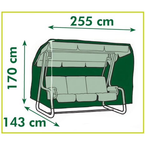 Nature Tuinmeubelhoes voor schommelbanken 255x170x143 cm 4