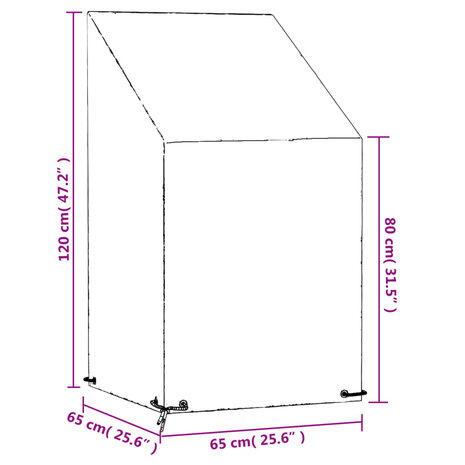 Tuinstoelhoezen 2 st met 8 oogjes 65x65x80/120 cm polyetheen 9