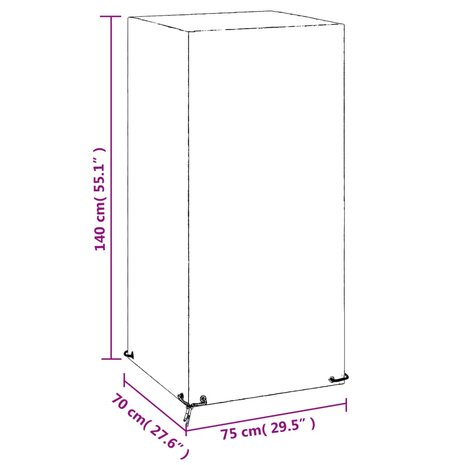 Tuinstoelhoezen 2 st 8 oogjes 75x70x140 cm polyetheen 9