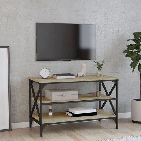 Tv-meubel 80x40x50 cm bewerkt hout sonoma eikenkleurig 1