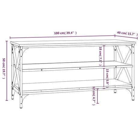 Tv-meubel 100x40x50 cm bewerkt hout sonoma eikenkleurig 8