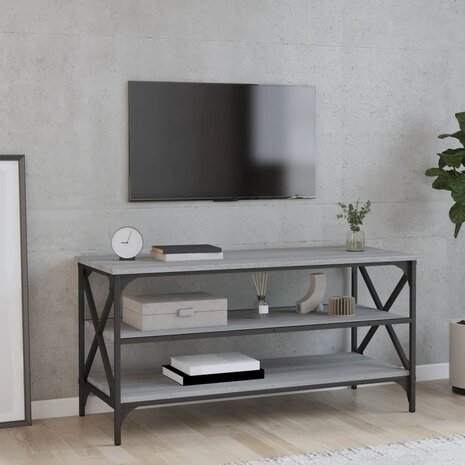 Tv-meubel 100x40x50 cm bewerkt hout grijs sonoma eikenkleurig 1