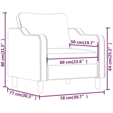 Fauteuil 60 cm stof donkergrijs 8