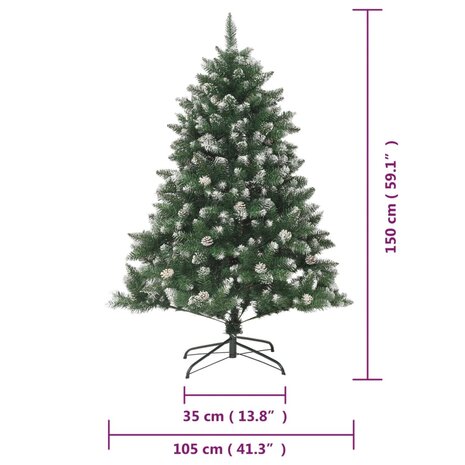 Kunstkerstboom met standaard 150 cm PVC 9