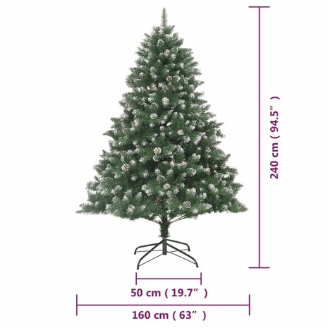 Kunstkerstboom met standaard 240 cm PVC 9