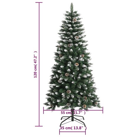 Kunstkerstboom met standaard 120 cm PVC groen 9