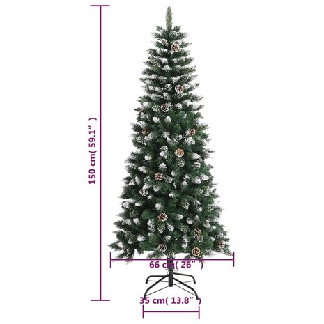 Kunstkerstboom met standaard 150 cm PVC groen 9