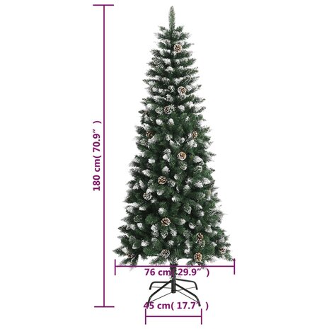 Kunstkerstboom met standaard 180 cm PVC groen 9