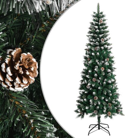 Kunstkerstboom met standaard 240 cm PVC groen 1