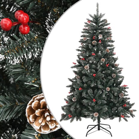 Kunstkerstboom met standaard 120 cm PVC groen 1