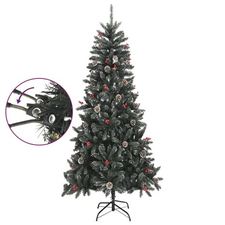 Kunstkerstboom met standaard 240 cm PVC groen 3