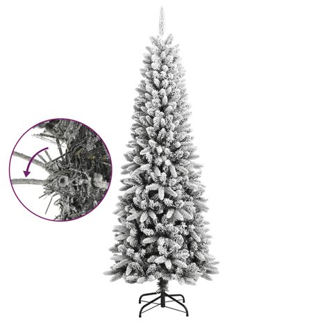 Kunstkerstboom met sneeuw 210 cm PVC en PE 6