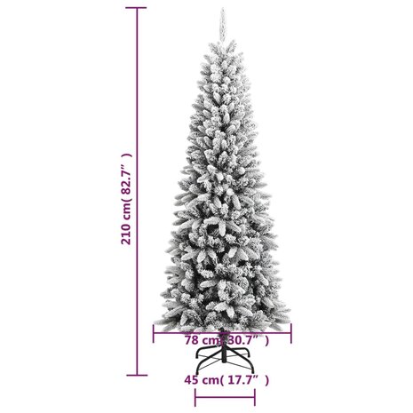 Kunstkerstboom met sneeuw 210 cm PVC en PE 9