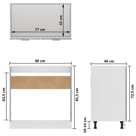 Gootsteenkast 80x46x81,5 cm bewerkt hout grijs sonoma eiken 10