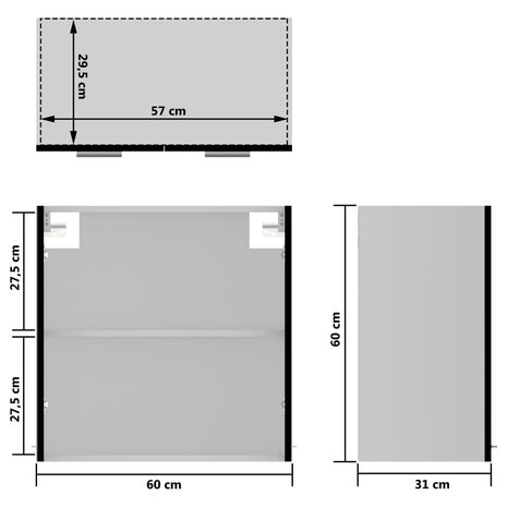 Hangkast 60x31x60 cm bewerkt hout zwart 9