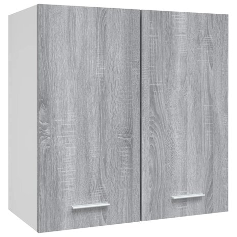 Wandkast hangend 60x31x60 cm bewerkt hout grijs sonoma eiken 2