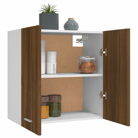 Wandkast hangend 60x31x60 cm bewerkt hout bruin eikenkleur 4