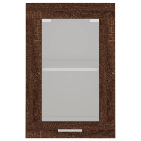 Wandkast 40x31x60 cm glas en bewerkt hout bruin eikenkleur 5