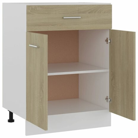 Onderkast met lade 60x46x81,5 cm bewerkt hout sonoma eikenkleur 5