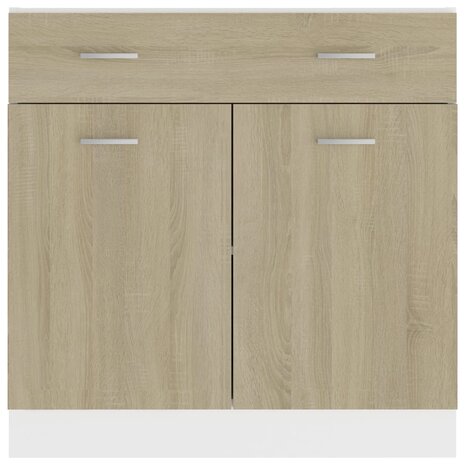 Onderkast met lade 80x46x81,5 cm bewerkt hout sonoma eikenkleur 6