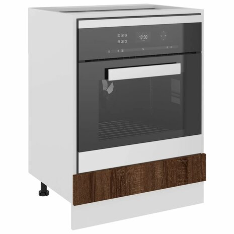 Ovenkast 60x46x81,5 cm bewerkt hout bruin eikenkleur 4