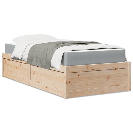 Bed met matras massief grenenhout 90x190 cm 1