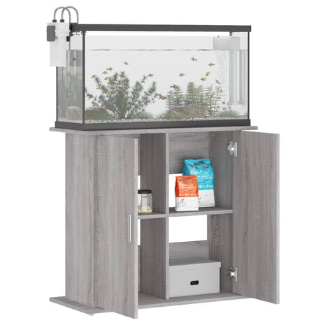 Aquariumstandaard 81x36x73 cm bewerkt hout grijs sonoma eiken 4