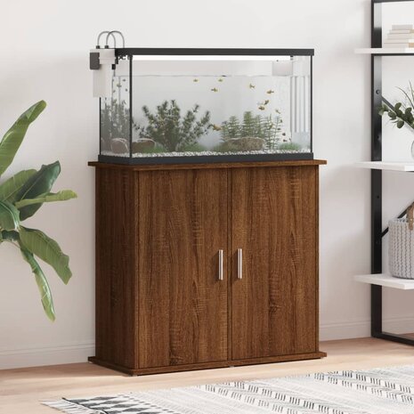 Aquariumstandaard 81x36x73 cm bewerkt hout bruin eikenkleur 1